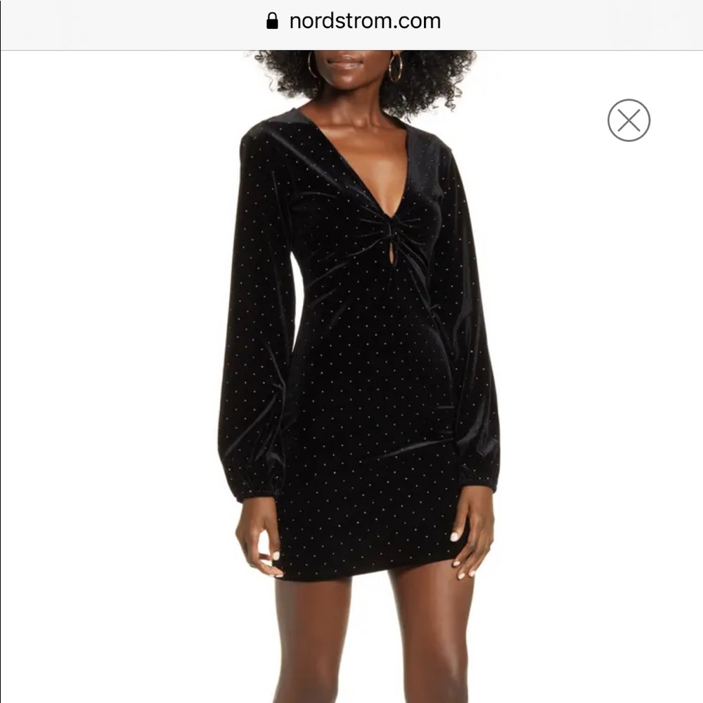 Velvet bodycon, long sleeve dress